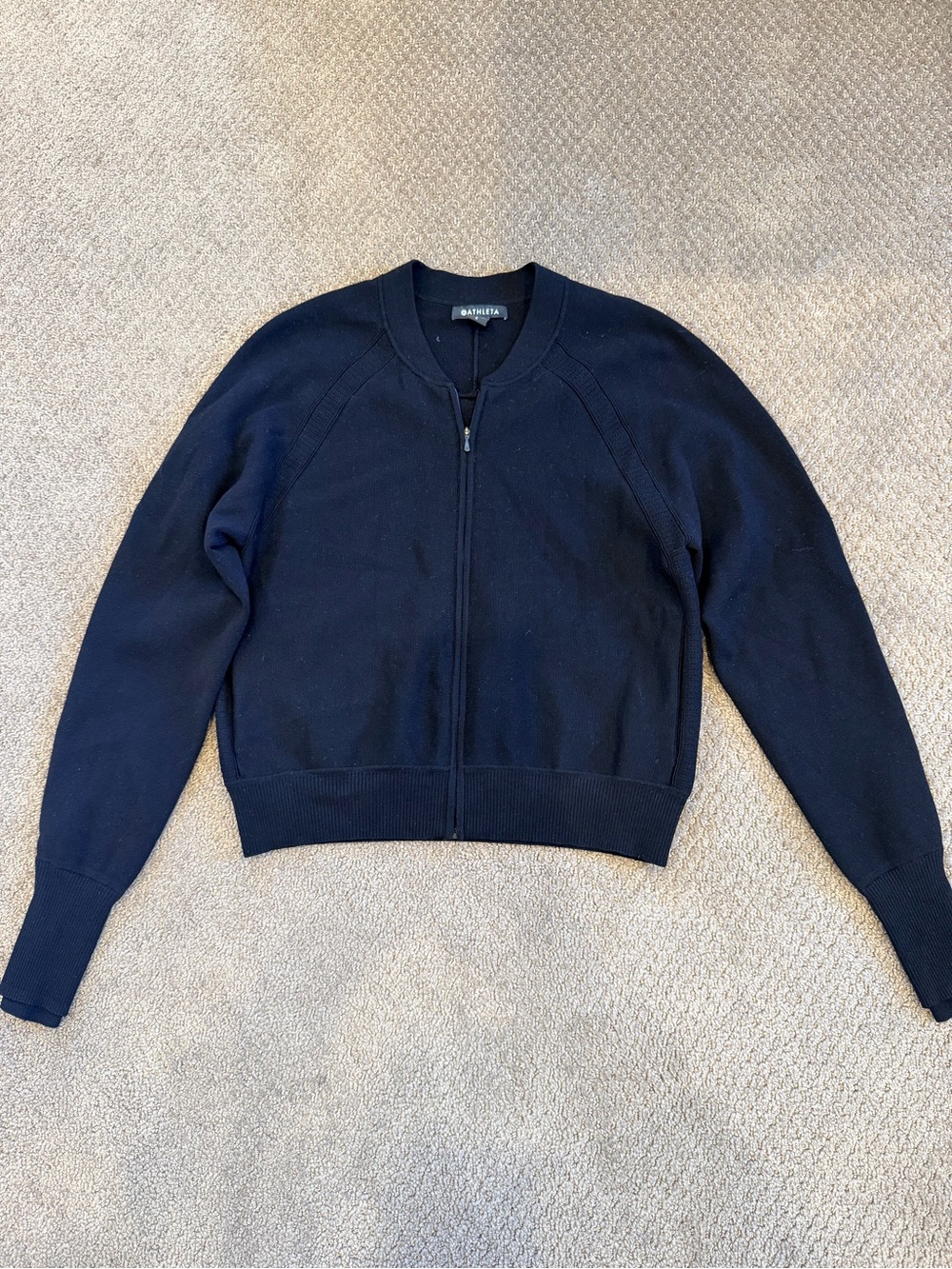 Black Zip-Front Women's Bomber Sweater